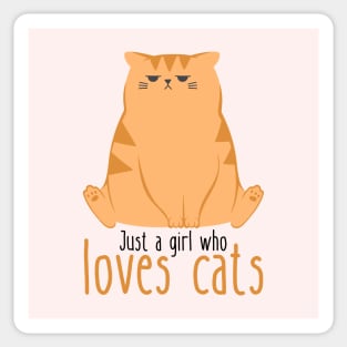 Just A Girl Who Loves Cats Funny Sticker